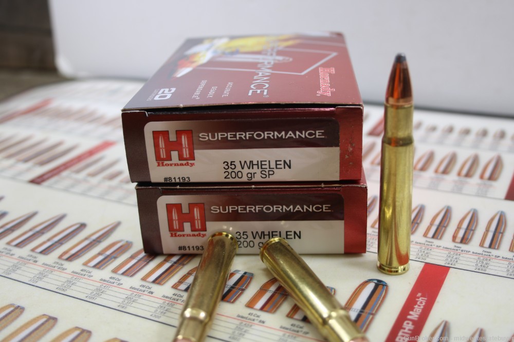 Hornady Superformance 35 Whelen Ammo 200gr SP 20 Rounds 1 Box Free S/H-img-2
