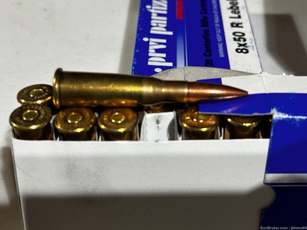 100 rounds of new old stock PPU 8x50 8mm Lebel 200 grain FMJ BT ammo-img-2