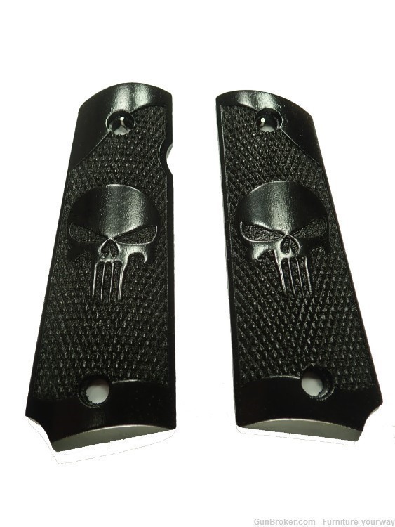 -Ebony Punisher #2 Grips for Browning 1911-22 1911-380 Grips-img-0