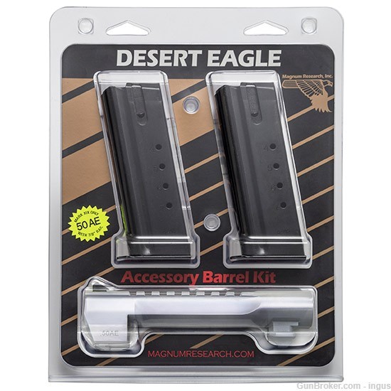 MAGNUM RESEARCH DESERT EAGLE 50AE 6" BRUSHED CHROME w/ 2-7rd MAGS BMCP506BC-img-0