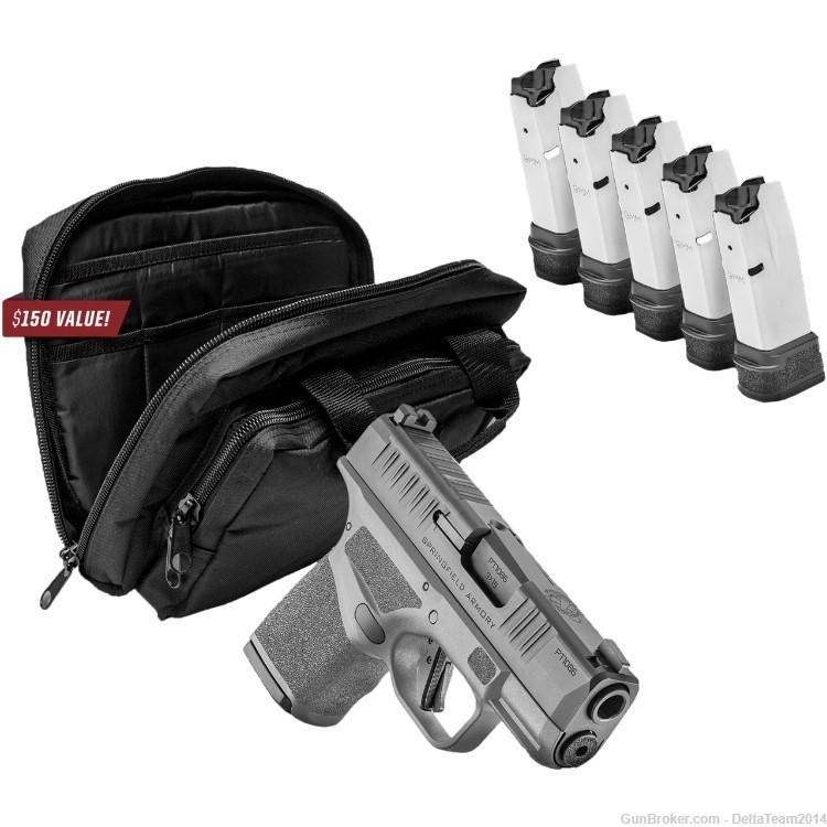 Springfield Armory HELLCAT 9mm Luger Pistol 5 Magazines Range Bag GearUP-img-0