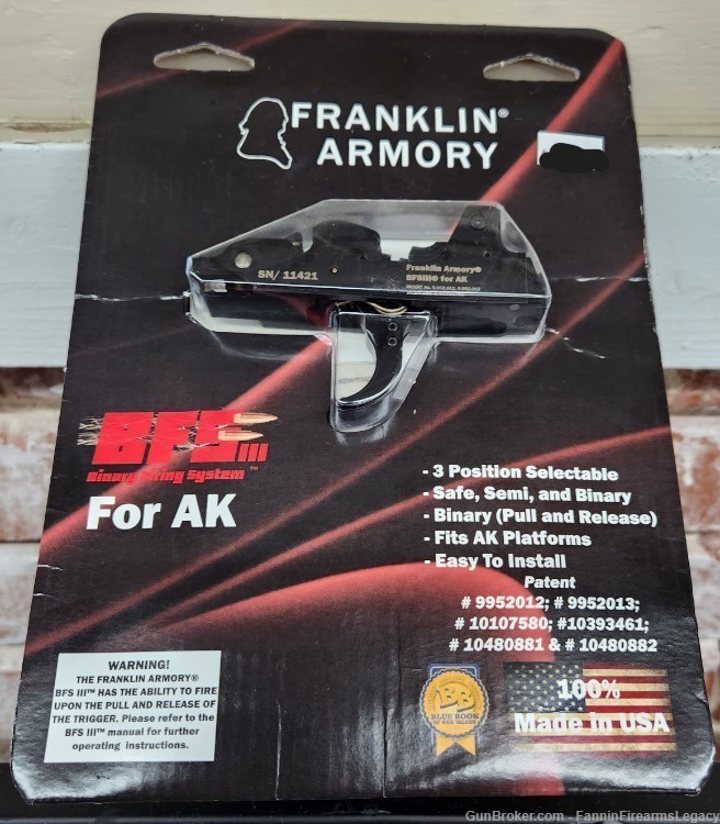 FRANKLIN ARMORY AKC1 Binary Trigger BFSIII AK-C1 AK47 FREE SHIPPING !-img-1