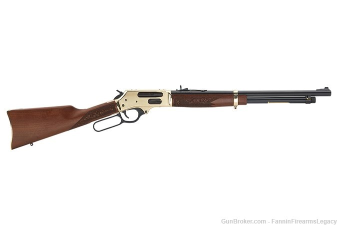 HENRY Side Gate LEVER ACTION 45-70 GOVT H024-4570 Brass Receiver 20" Round -img-0