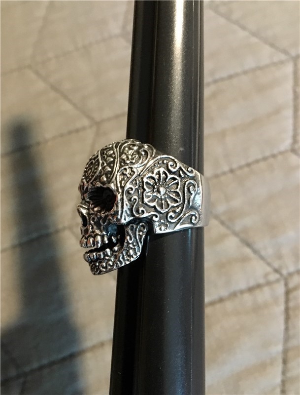 Flower Skull Ring INOX Stainless Steel MINT-img-1