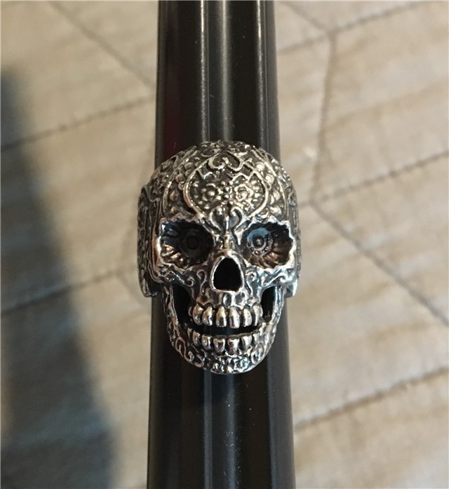 Flower Skull Ring INOX Stainless Steel MINT-img-0
