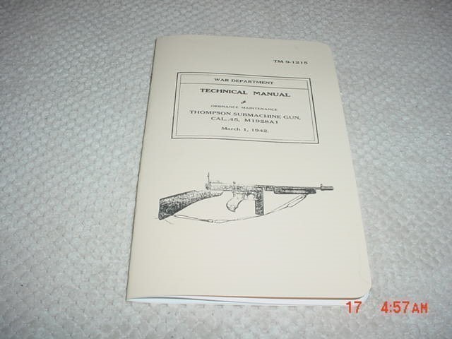 Thompson Submachine Gun Technical Manual 1942-img-0