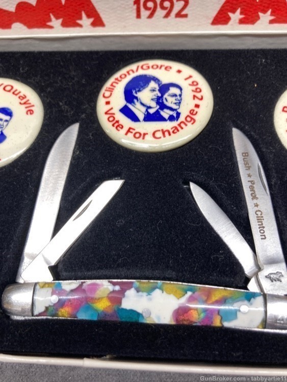 1992 Bush- Perot-Clinton collectible 4 blade pocket knife / buttons-img-5