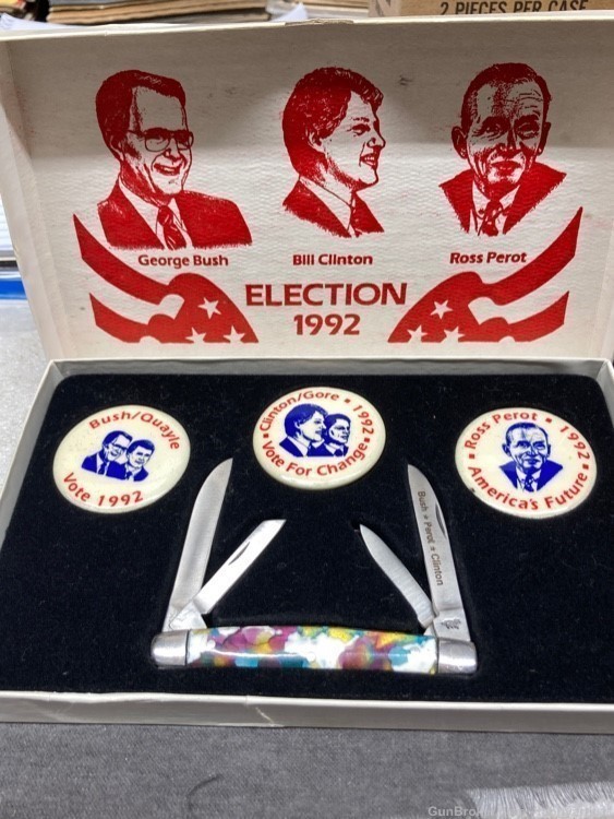 1992 Bush- Perot-Clinton collectible 4 blade pocket knife / buttons-img-6