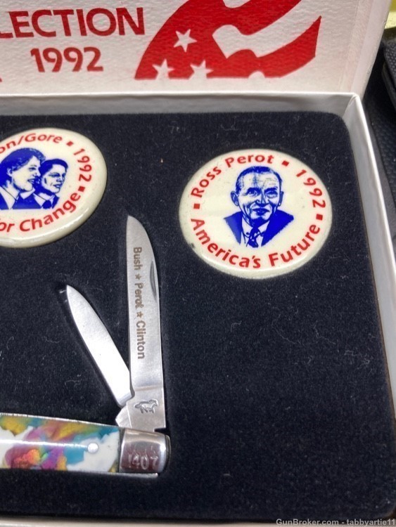 1992 Bush- Perot-Clinton collectible 4 blade pocket knife / buttons-img-2
