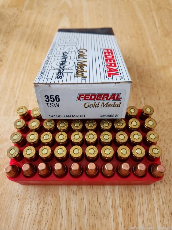 Federal Gold Medal .356 TSW 147 Grain FMJ Match, Box of 50-img-0
