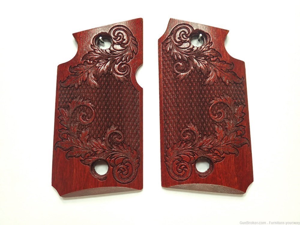 Rosewood Floral Checker Sig Sauer P938 Grips-img-0