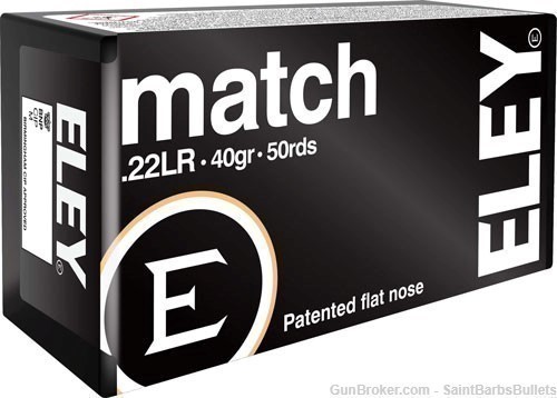 Eley Match .22 LR 40gr Lead Flat Nose - 50 Rounds-img-0