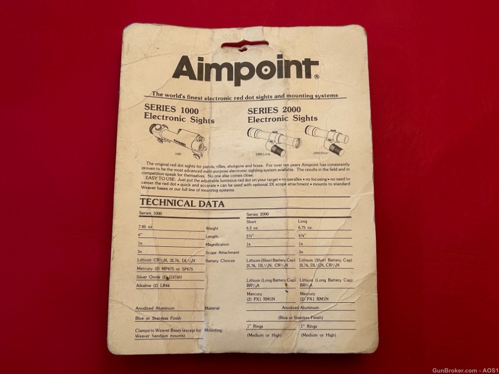 Aimpoint Scope Mount Base Smith & Wesson Model 41 NOS-img-3