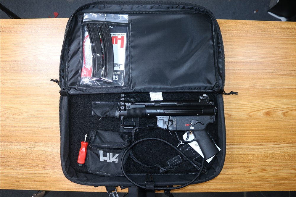 Heckler & Koch SP5 K-PDW 9mm 5.83" Threaded Barrel Black Soft Case 2 Mags-img-0