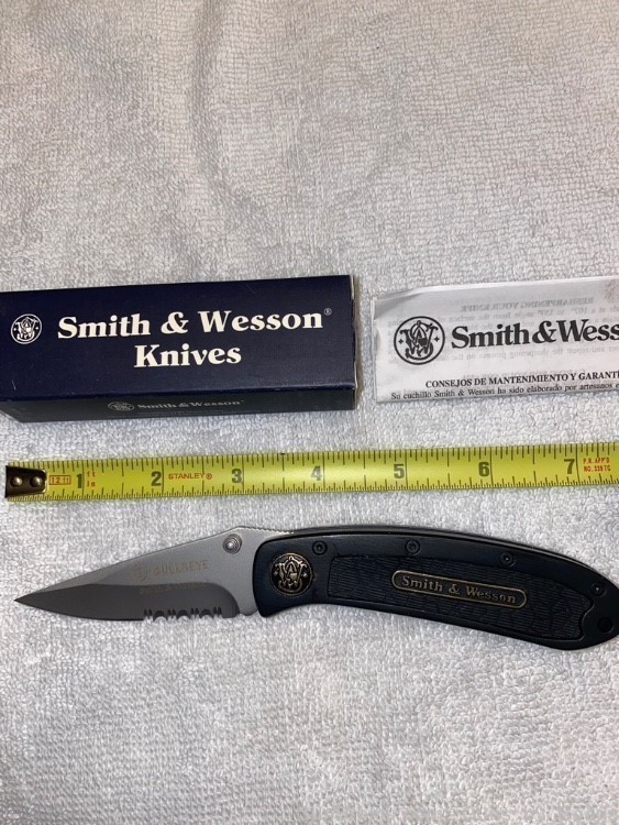 SMITH & WESSON RARE VINTAGE CH210 LINER LOCK POCKET KNIFE, NOS-img-0