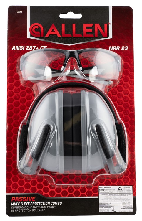 Allen  Passive Muff & Eye Protection Combo 23 dB Over the Head -img-0