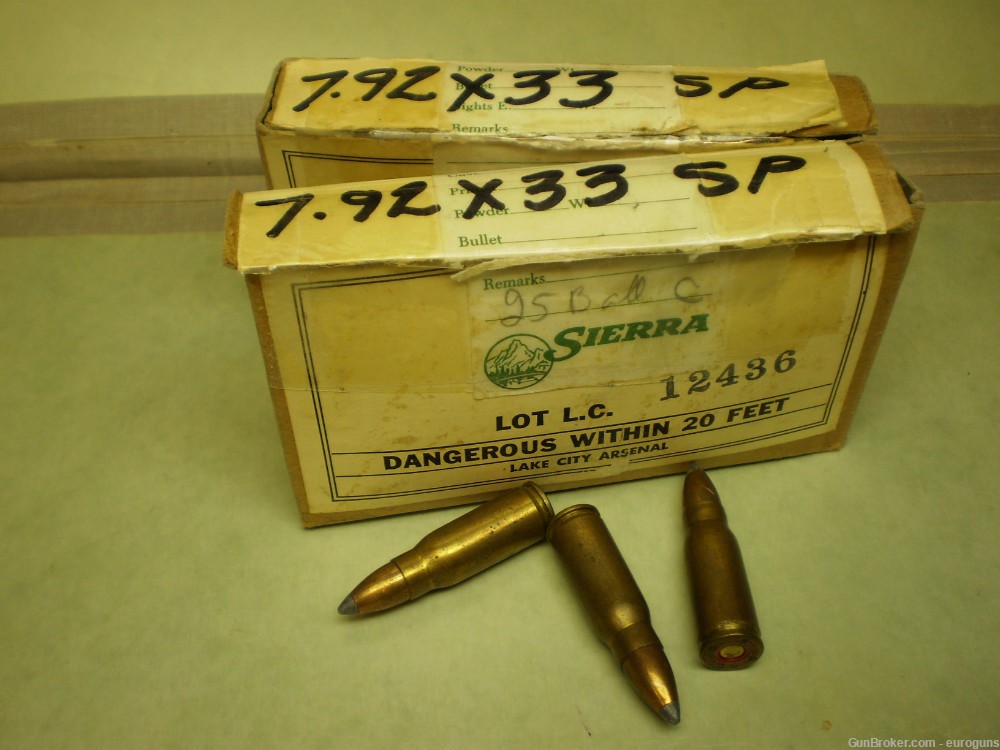 7.92 x 33mm Kurz, Sierra 150gr SP ammo, 75 rounds, custom loaded-img-0