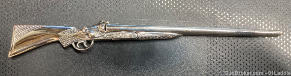 Vintage Solid Silver Sacchetti 15.5m" miniature Side by Side  Shotgun LNIB-img-21