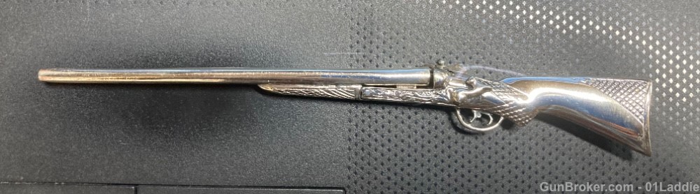 Vintage Solid Silver Sacchetti 15.5m" miniature Side by Side  Shotgun LNIB-img-22