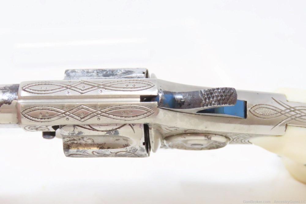 ENGRAVED Antique COLT “NEW LINE” .22 Rimfire ETCHED PANEL Pocket Revolver  -img-6