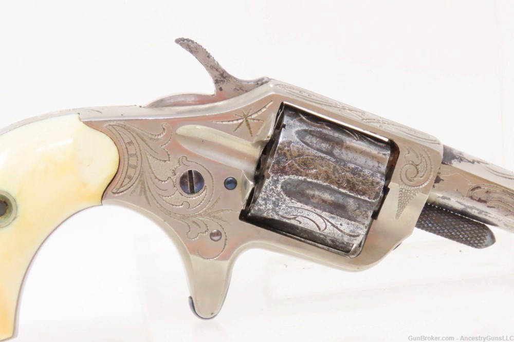 ENGRAVED Antique COLT “NEW LINE” .22 Rimfire ETCHED PANEL Pocket Revolver  -img-19