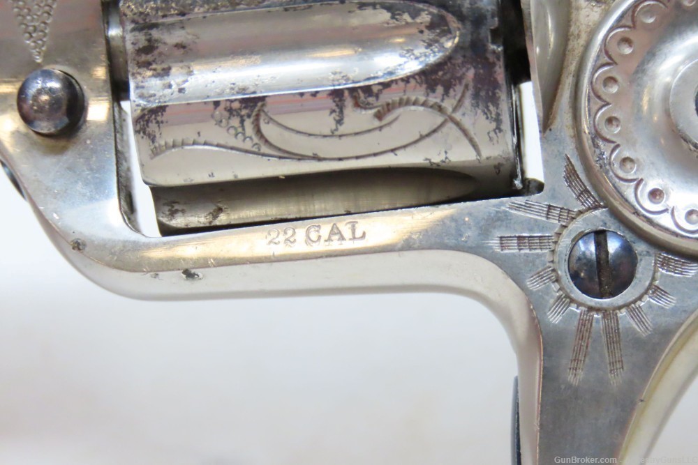 ENGRAVED Antique COLT “NEW LINE” .22 Rimfire ETCHED PANEL Pocket Revolver  -img-10