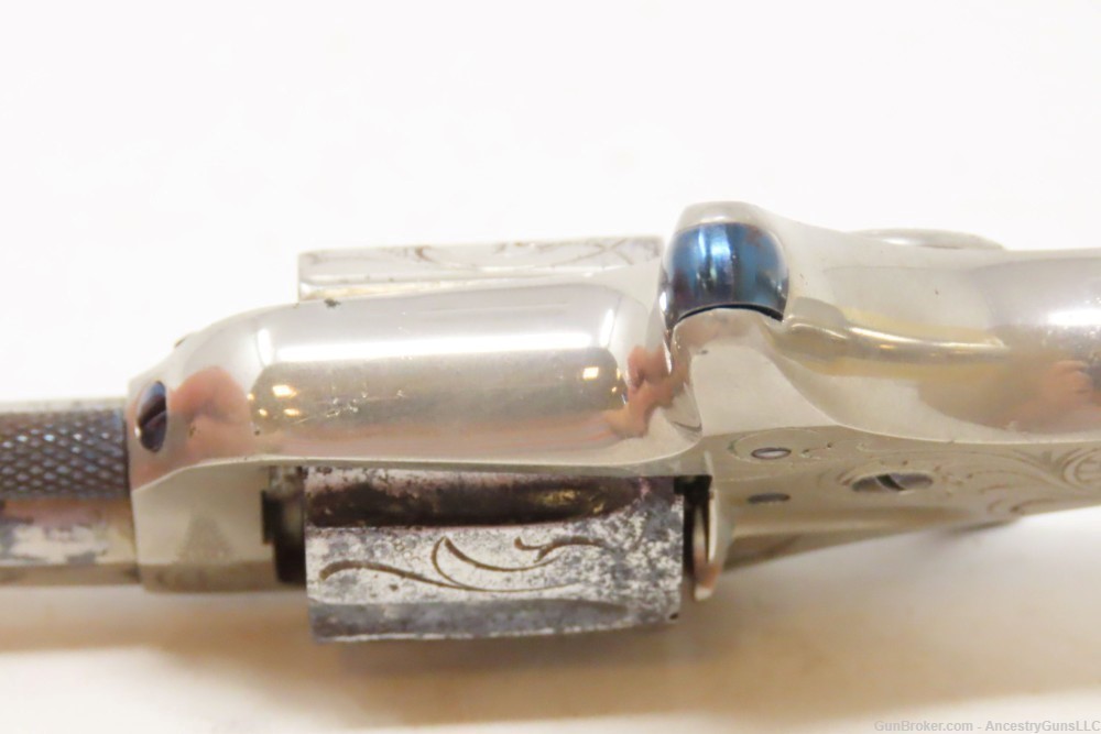 ENGRAVED Antique COLT “NEW LINE” .22 Rimfire ETCHED PANEL Pocket Revolver  -img-12