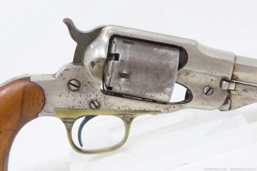 NICE 1870s Antique REMINGTON “New Model” POLICE .38 RF CONVERSION Revolver -img-14