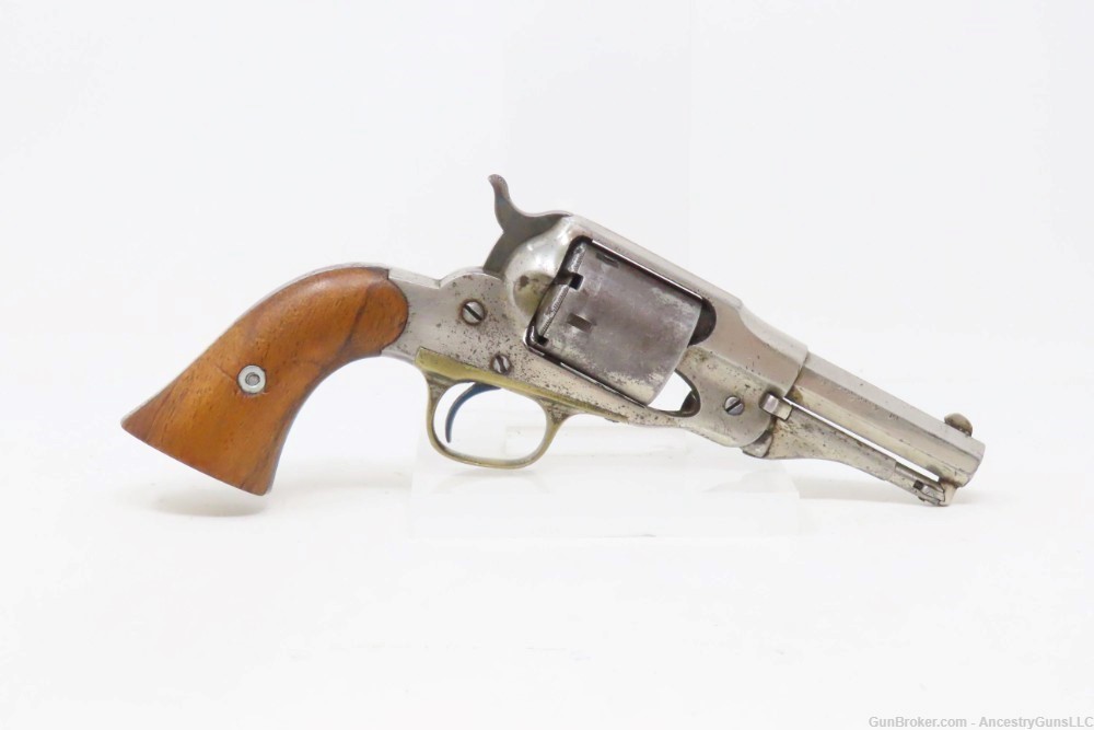 NICE 1870s Antique REMINGTON “New Model” POLICE .38 RF CONVERSION Revolver -img-12