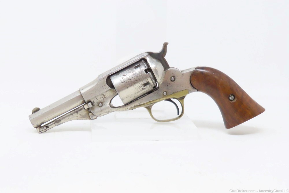 NICE 1870s Antique REMINGTON “New Model” POLICE .38 RF CONVERSION Revolver -img-1