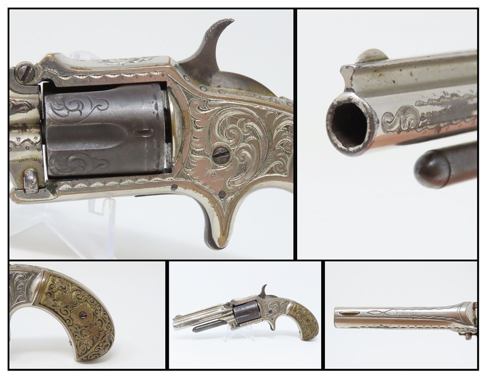 Rare Antique MARLIN No. 32 Standard 1875 REVOLVER with Lovely DeGRESS GRIPS-img-0