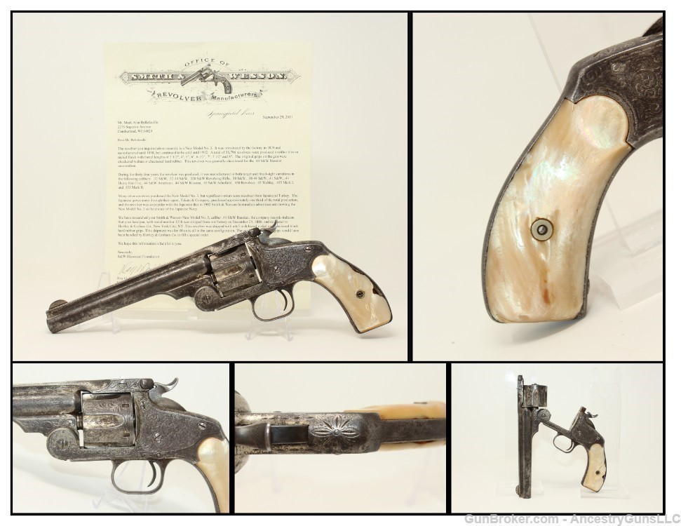 LETTERED, ENGRAVED S&W No. 3 .44 RUSSIAN Revolver-img-0
