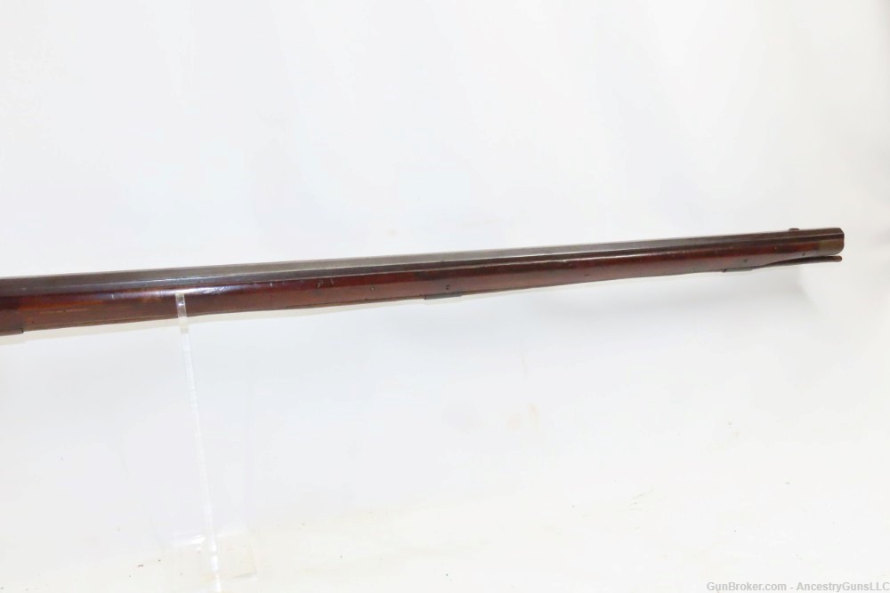 Antique EARLY 1800s Full-Stock .46 Caliber FLINTLOCK American LONG RIFLE   -img-4