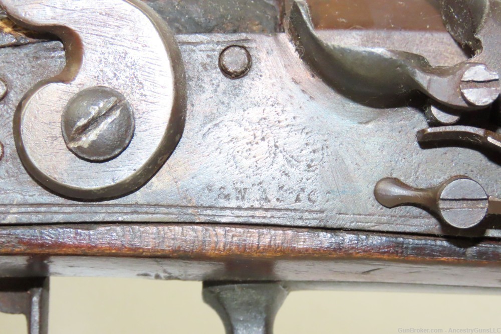 Antique EARLY 1800s Full-Stock .46 Caliber FLINTLOCK American LONG RIFLE   -img-5