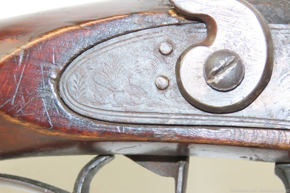 Antique EARLY 1800s Full-Stock .46 Caliber FLINTLOCK American LONG RIFLE   -img-6