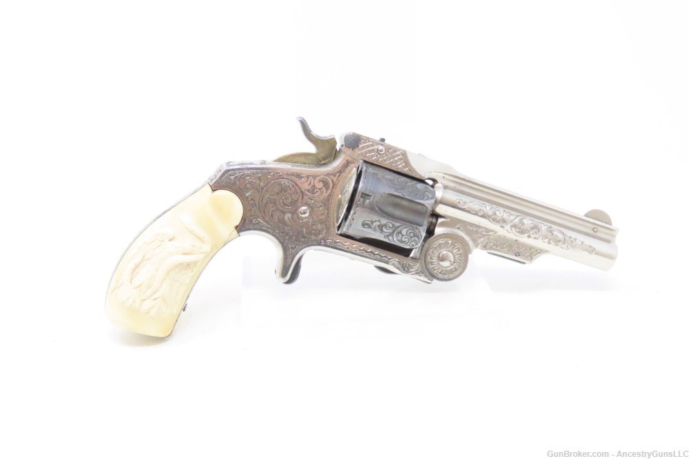 ENGRAVED, GOLD, SILVER, NICKEL, Carved IVORY “BABY RUSSIAN” S&W 38 Revolver-img-14