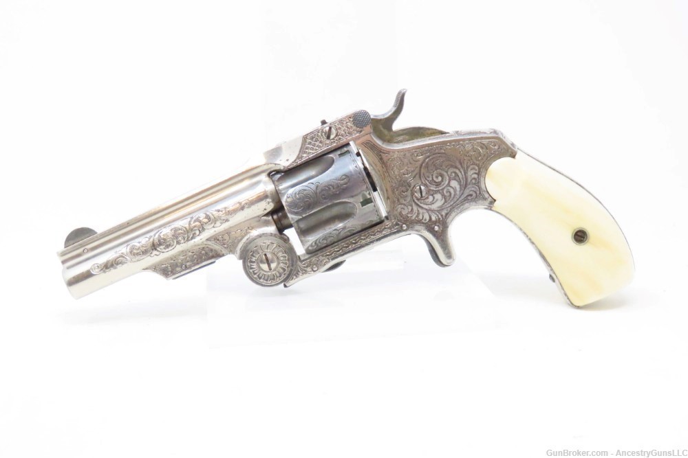 ENGRAVED, GOLD, SILVER, NICKEL, Carved IVORY “BABY RUSSIAN” S&W 38 Revolver-img-2