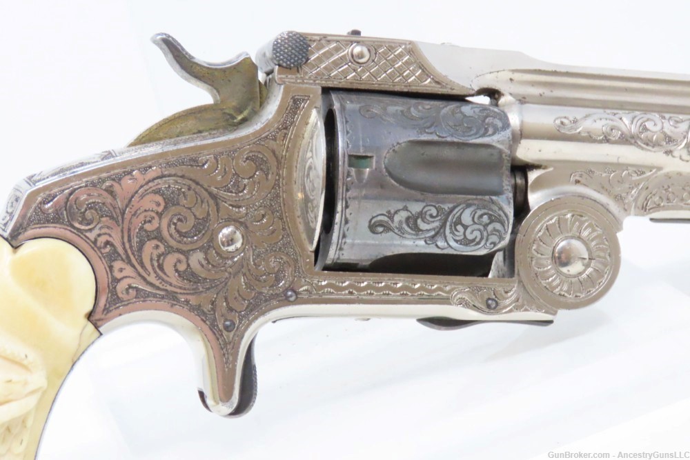 ENGRAVED, GOLD, SILVER, NICKEL, Carved IVORY “BABY RUSSIAN” S&W 38 Revolver-img-15