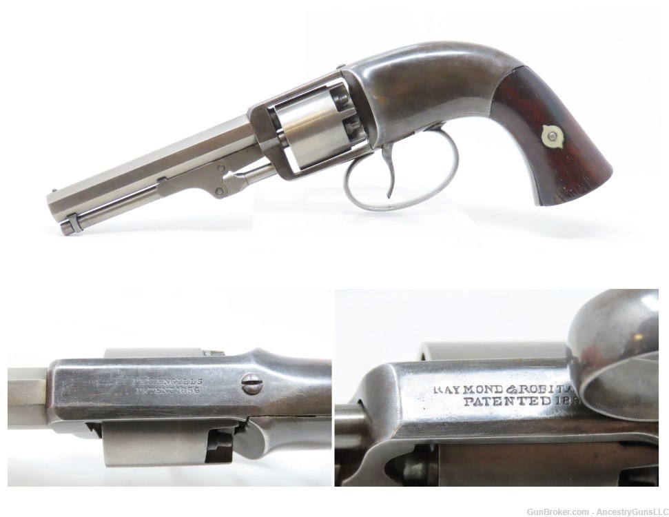 RARE Antique C.S. PETTENGILL .31 Caliber POCKET Model PERCUSSION Revolver-img-0