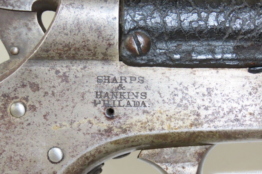 RARE Antique AMERICAN Civil War SHARPS & HANKINS M1862 NAVY Carbine w/COVER-img-12