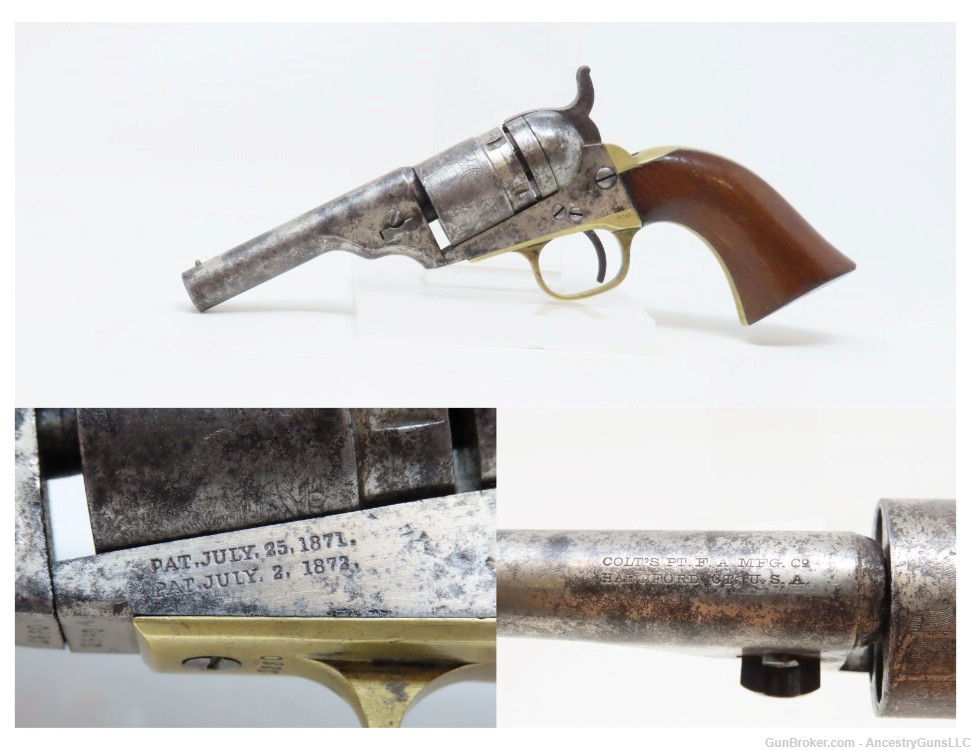 Antique COLT Pocket NAVY Cartridge Conversion .38 RF Revolver WILD WEST    -img-0