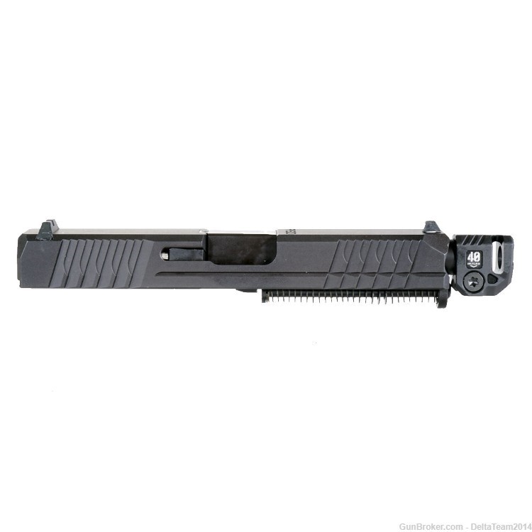 Glock 19 Gen 1-3 Compatible - 9mm Complete Pistol Slide - Quad Compensator-img-1
