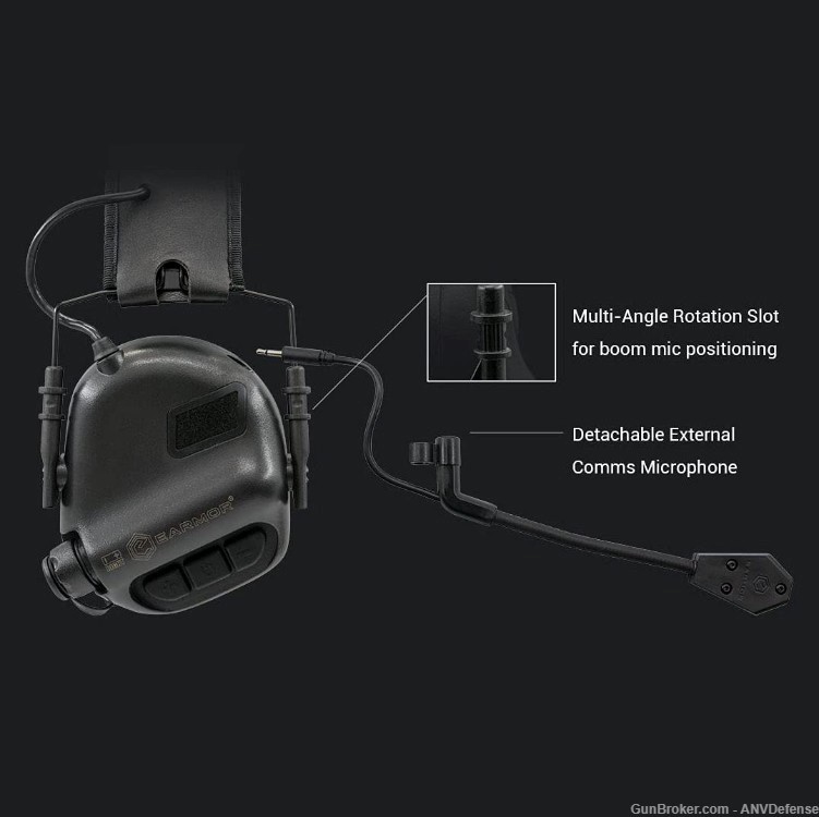 Earmor M32+ Tactical Headset w/ ARC Rail Mount Adapters-img-6