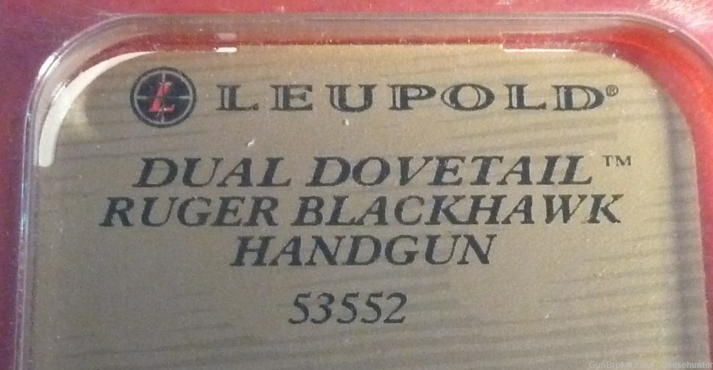 Leupold Dual Dovetail Base, 1pc., Ruger Blackhawk, Gloss Black, Steel 53552-img-1