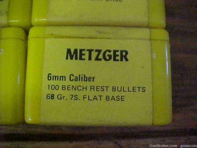Metzger Bullets 6mm Caliber Bench Rest 68 Grain HPFB 4 Boxes of 100-img-3