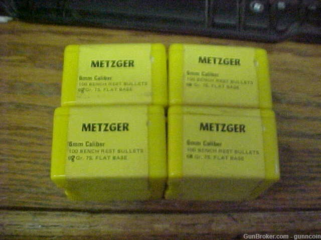 Metzger Bullets 6mm Caliber Bench Rest 68 Grain HPFB 4 Boxes of 100-img-0