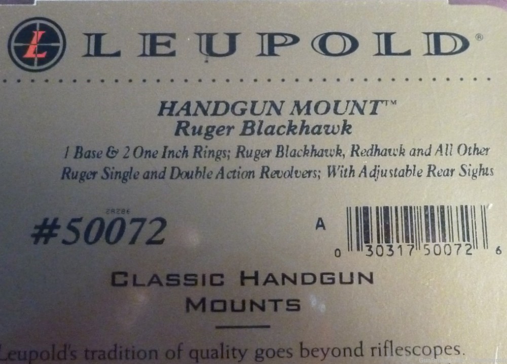 Leupold Ruger Blackhawk Mount & Rings, Silver, Steel, 50072-img-2