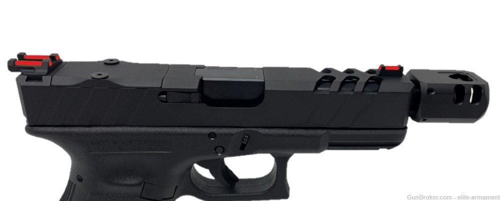 Glock 19 Slide Gen 3 Complete RMR Cut + Black Anodized Comp Fiber Sights-img-1