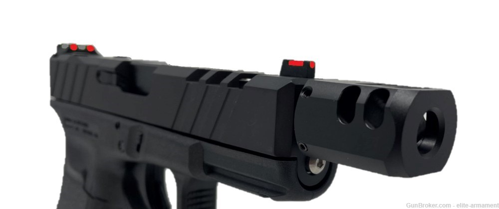 Glock 19 Slide Gen 3 Complete RMR Cut + Black Anodized Comp Fiber Sights-img-0
