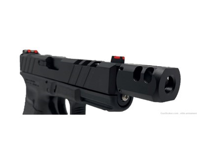 Glock 19 Slide Gen 3 Complete RMR Cut + Black Anodized Comp Fiber Sights